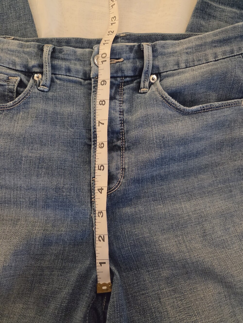 Good American Good Waist High-Rise Distressed Skinny Crop Jeans - Blue, 6 / 28 - Picture 7 of 13